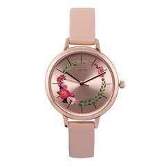 Oui & Me Fleurette Analogue Pink Round Dial Women's Watch- ME010038