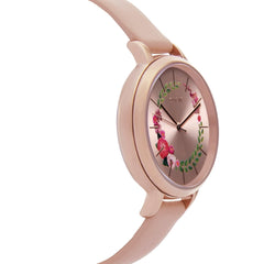 Oui & Me Fleurette Analogue Pink Round Dial Women's Watch- ME010038
