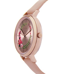 Oui & Me Fleurette Analogue Pink Round Dial Women's Watch- ME010038