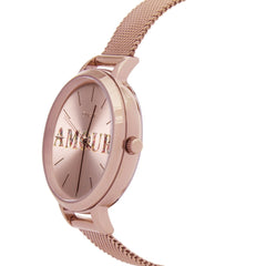 Oui & Me Fleurette Analogue Pink Round Dial Women's Watch- ME010043