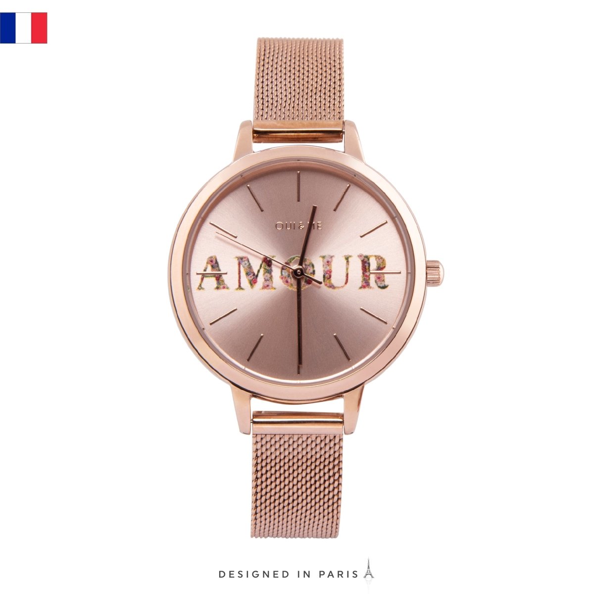 Oui & Me Fleurette Analogue Pink Round Dial Women's Watch- ME010043