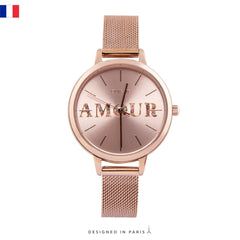 Oui & Me Fleurette Analogue Pink Round Dial Women's Watch- ME010043