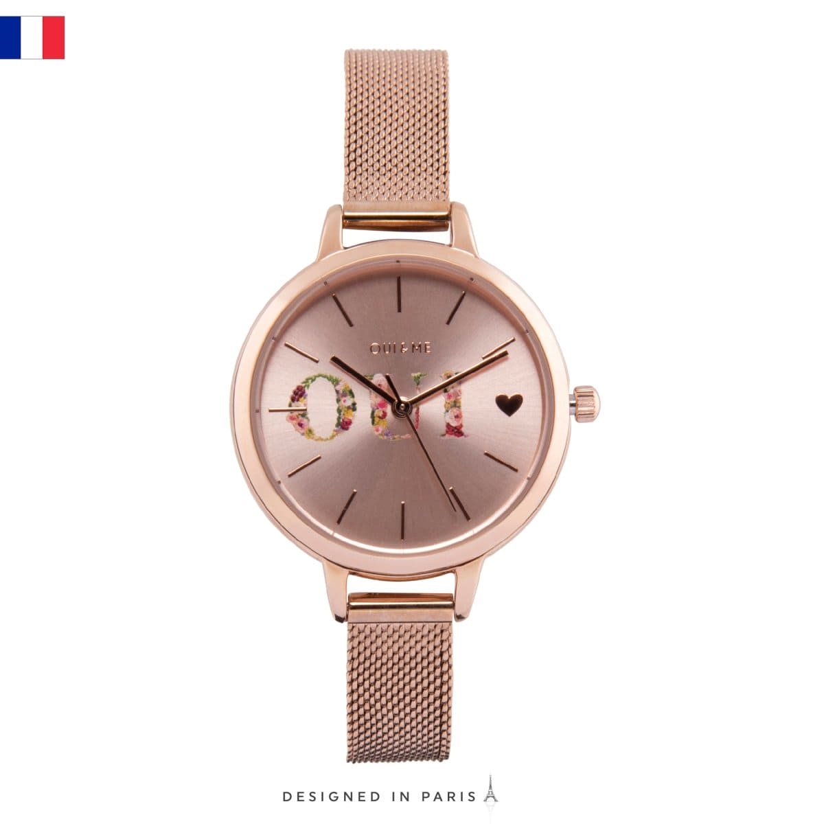 Oui & Me Petite Fleurette Analogue Pink Round Dial Women's Watch- ME010044