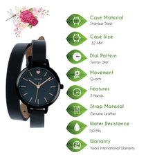 OUI & ME Petite Amourette Analogue Black Round Dial Women's Watch- ME010050