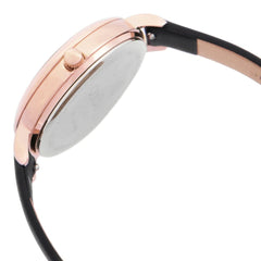 OUI & ME Petite Fleurette Analogue Black Round Dial Women's Watch- ME010059