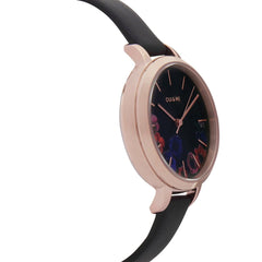 OUI & ME Petite Fleurette Analogue Black Round Dial Women's Watch- ME010059