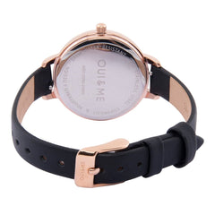 OUI & ME Petite Fleurette Analogue Black Round Dial Women's Watch- ME010059