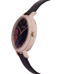 OUI & ME Petite Fleurette Analogue Black Round Dial Women's Watch- ME010059