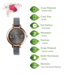 OUI & ME Petite Fleurette Analogue Grey Round Dial Women's Watch- ME010061