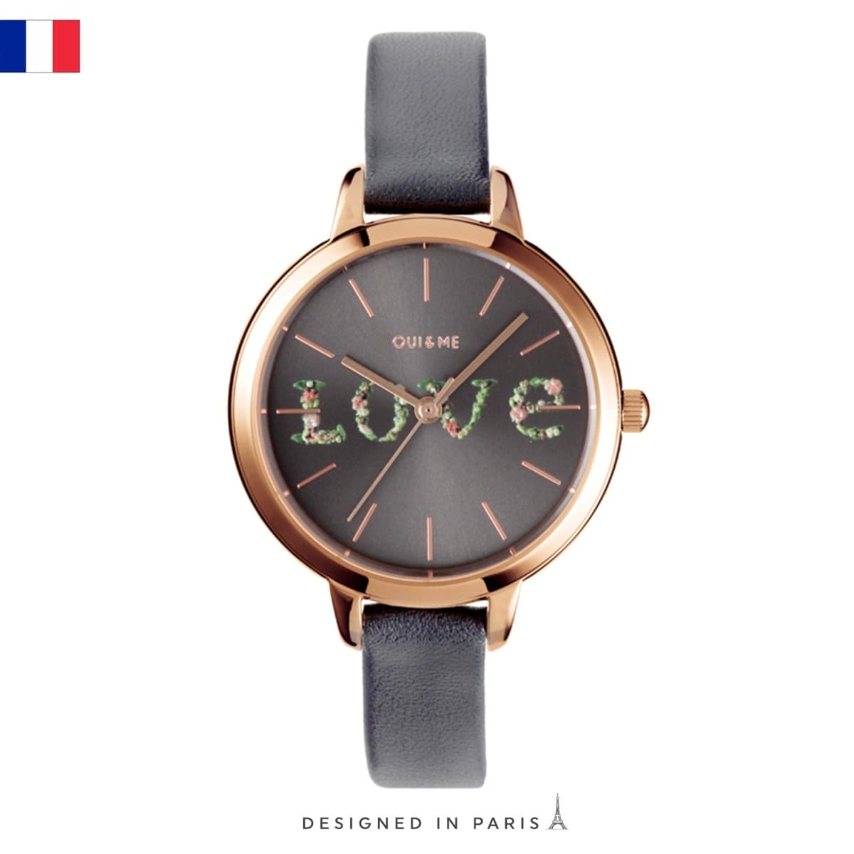 OUI & ME Petite Fleurette Analogue Grey Round Dial Women's Watch- ME010061 