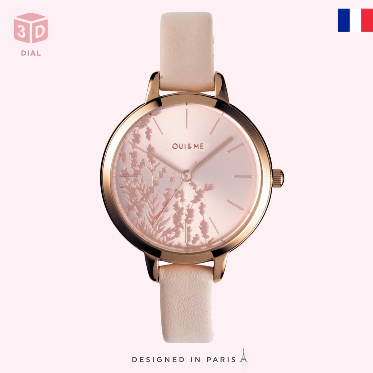 Oui & Me Petite Fleurette Analogue Pink Round Dial Women's Watch- ME010064