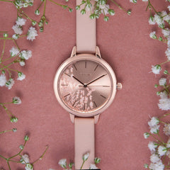 Oui & Me Petite Fleurette Analogue Pink Round Dial Women's Watch- ME010064