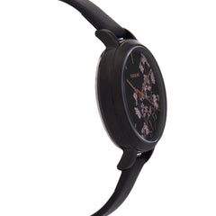 OUI & ME Petite Fleurette Analogue Black Round Dial Women's Watch- ME010065
