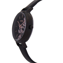 OUI & ME Petite Fleurette Analogue Black Round Dial Women's Watch- ME010065