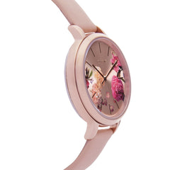 Oui & Me Fleurette Analogue Pink Round Dial Women's Watch- ME010076