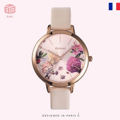 Oui & Me Fleurette Analogue Pink Round Dial Women's Watch- ME010076