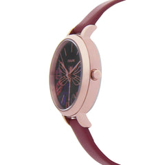 OUI & ME Petite Fleurette Analogue Black Round Dial Women's Watch- ME010093