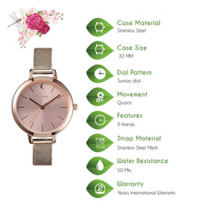 Oui & Me Petite Amourette Analogue Pink Round Dial Women's Watch- ME010095