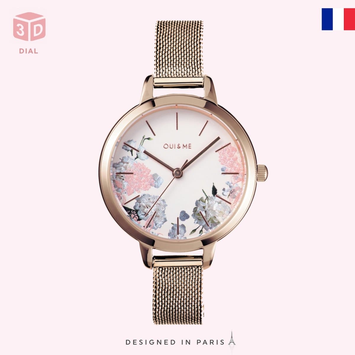 OUI & ME Petite Fleurette Analogue White Round Dial Women's Watch- ME010096 