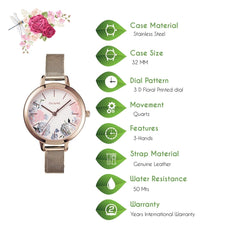 OUI & ME Petite Fleurette Analogue White Round Dial Women's Watch- ME010096