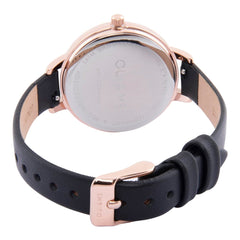 OUI & ME Petite Fleurette Analogue Black Round Dial Women's Watch- ME010097