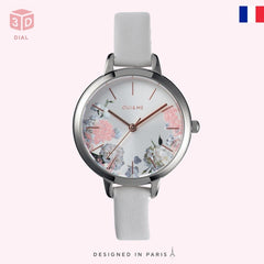 OUI & ME Petite Fleurette Analogue Silver Round Dial Women's Watch- ME010098