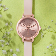 Oui & Me Amourette Analogue Pink Round Dial Women's Watch- ME010100