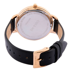 OUI & ME Fleurette Analogue Black Round Dial Women's Watch- ME010101
