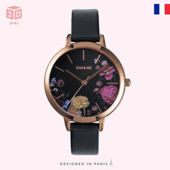OUI & ME Fleurette Analogue Black Round Dial Women's Watch- ME010101