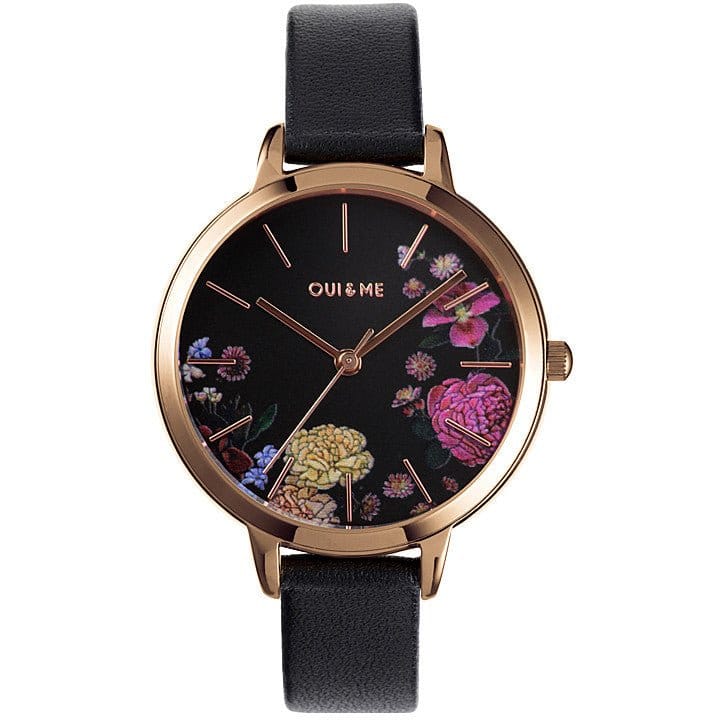 OUI & ME Fleurette Analogue Black Round Dial Women's Watch- ME010101 