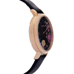 OUI & ME Fleurette Analogue Black Round Dial Women's Watch- ME010101