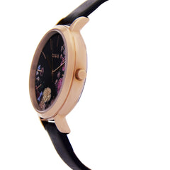 OUI & ME Fleurette Analogue Black Round Dial Women's Watch- ME010101