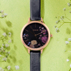 OUI & ME Fleurette Analogue Black Round Dial Women's Watch- ME010101