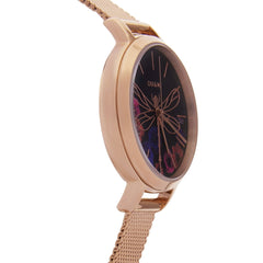 OUI & ME Fleurette Analogue Black Round Dial Women's Watch- ME010102
