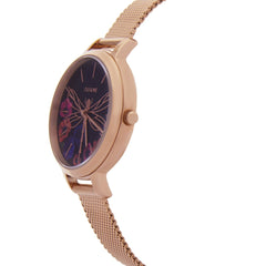 OUI & ME Fleurette Analogue Black Round Dial Women's Watch- ME010102