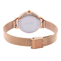 OUI & ME Fleurette Analogue Black Round Dial Women's Watch- ME010102