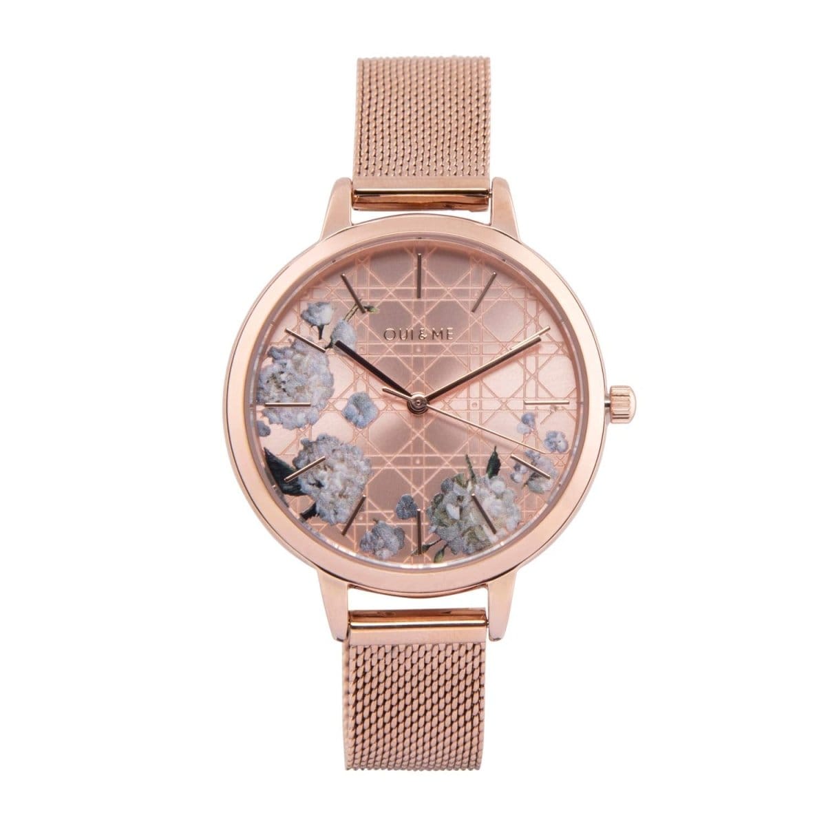 Oui & Me Fleurette Analogue Pink Round Dial Women's Watch- ME010105