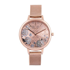Oui & Me Fleurette Analogue Pink Round Dial Women's Watch- ME010105