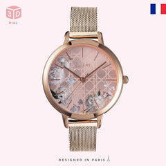 Oui & Me Fleurette Analogue Pink Round Dial Women's Watch- ME010105