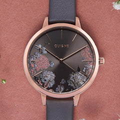 OUI & ME Grande Fleurette Analogue Grey Round Dial Women's Watch- ME010107