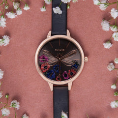 OUI & ME Grande Fleurette Analogue Grey Round Dial Women's Watch- ME010111
