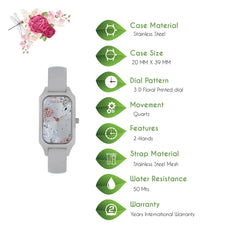 OUI & ME Finette Analogue Silver Rectangle Dial Women's Watch- ME010121