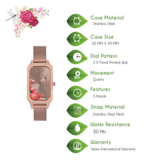 Oui & Me Finette Analogue Pink Rectangle Dial Women's Watch- ME010123