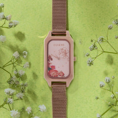 Oui & Me Finette Analogue Pink Rectangle Dial Women's Watch- ME010123