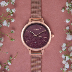 Oui & Me Fleurette Analogue Red Round Dial Women's Watch- ME010128