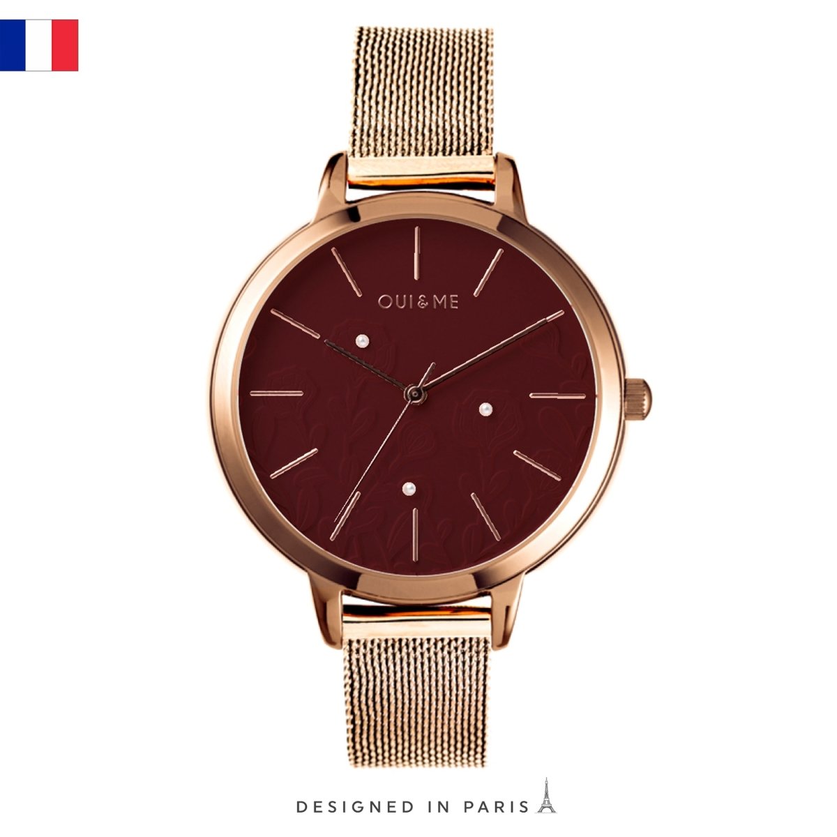 Oui & Me Fleurette Analogue Red Round Dial Women's Watch- ME010128