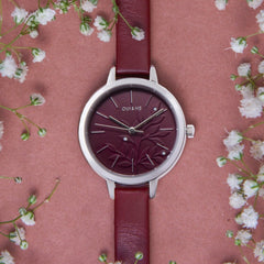 Oui & Me Petite Fleurette Analogue Red Round Dial Women's Watch- ME010133