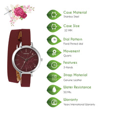 Oui & Me Petite Fleurette Analogue Red Round Dial Women's Watch- ME010133