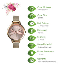 Oui & Me Amourette Analogue Pink Round Dial Women's Watch- ME010136