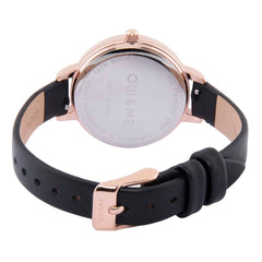 OUI & ME Petite Fleurette Analogue Black Round Dial Women's Watch- ME010137
